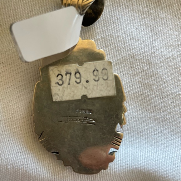 Signed sterling and turquoise pendant - Picture 2 of 4